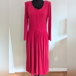 Lanz Vintage Red Dress Women's size M, 8-10